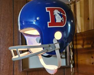 Lot #B15 - 1970s Rawlings Denver Broncos NFL Football Helmet Hanging Lamp