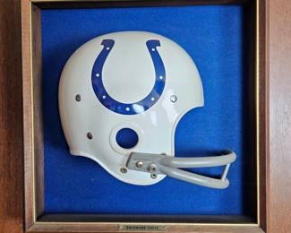 Lot #B22 - Vintage Riddell Baltimore Colts Pro Line Framed Football Helmet Wall Display