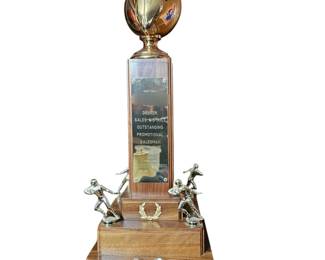 Lot #B41 - Vintage McKesson & Robbins Denver Sales Award Trophy with Football Figures and Gold Plated Football