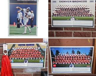 Lot #B38 - John Elway Denver Broncos Sports Illustrated Signed Poster and Team Photos Lot