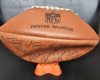 Lot #B36 - Denver Broncos NFL Official Football Signed Team Autographed Vintage Collectible