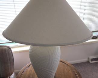 Lot #B51 - Large Textured Ceramic Table Lamp – Sculptural Mid-Century / Modern Style