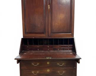 Two piece period mahogany Georgian secretary