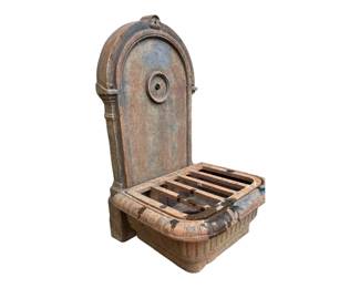 Cast iron garden wall hung fountain or planter