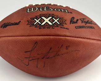 Troy Aikman signed Wilson football and other Aikman memorabilia