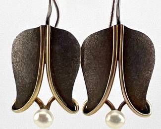 14kt, sterling/vermeil pearl earrings