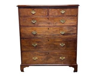Large walnut English tall chest of drawers