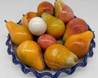 Pie plate, assorted stone fruit