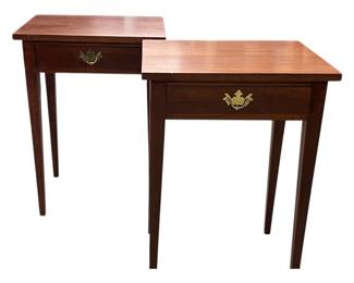 Pair of bench made walnut one drawer stands