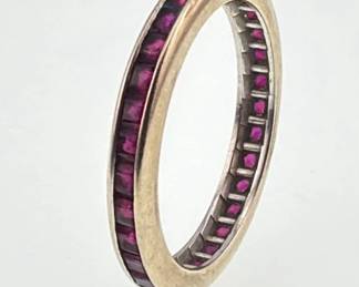 10kt and ruby channel set band