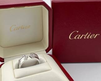 Cartier 18kt double C diamond ring