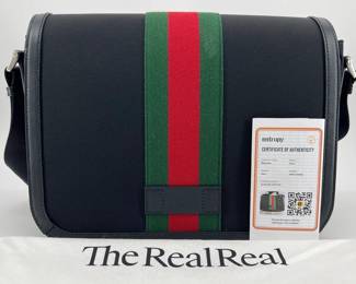 Gucci black techno canvas messenger bag