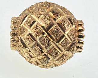 14kt textured bead enhancer; 14mm.
