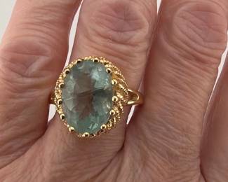 14kt and blue topaz dinner ring