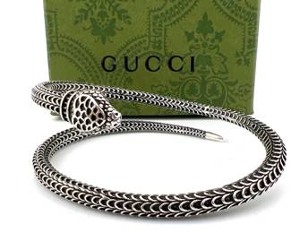 Gucci sterling silver snake bracelet
