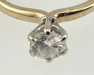 14kt diamond solitaire ring approx. 1/3 ctw.