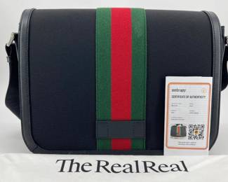 Gucci black techno canvas messenger bag