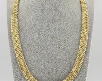 14kt wide woven necklace
