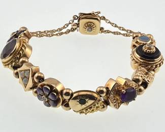 Beautiful Victorian 14kt slider bracelet