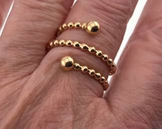 14kt beaded wrap ring