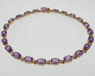 14kt and amethyst bracelet