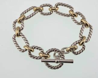 David Yurman 1/5 18kt and sterling cushion link bracelet
