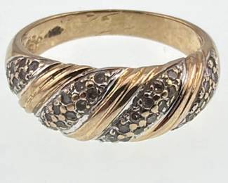 14kt diamond accent band