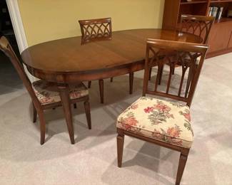 Table with Leaf and Four Chairs