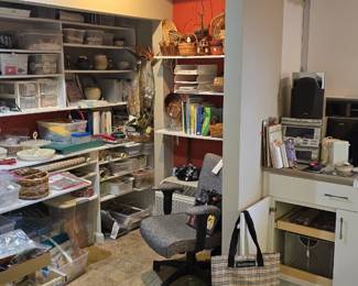 Crafting area behind the garage.  