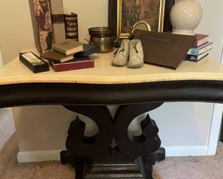 Antique marble top console table