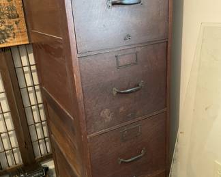 Oak file cabinet by Globe