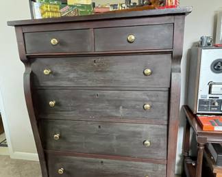Antique chest w/mirror 