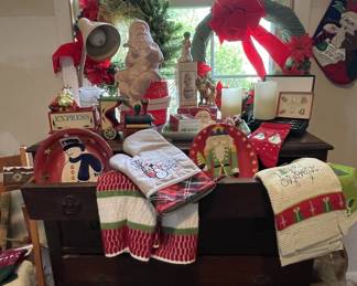 Antique chest, Christmas decor