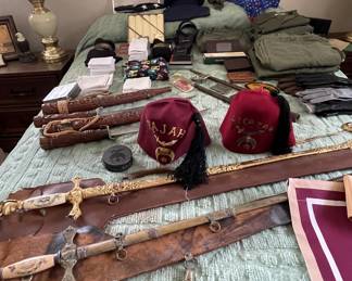 Shriner's fezzes & Masonic swords 