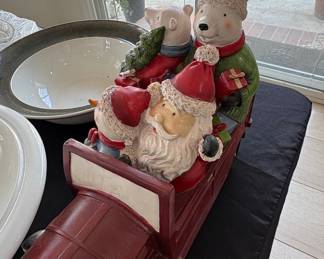 Christmas Truck with Santa, Snowman, and Polar Bear Figurine