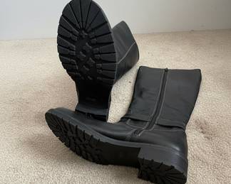 J. Crew black leather  knee high boots