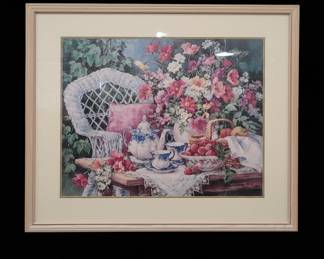 Still Life with Flowers and Tea Set by Barbara Mock