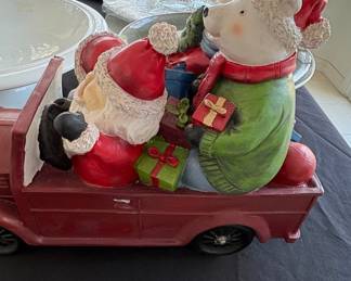 Christmas Truck with Santa, Snowman, and Polar Bear Figurine