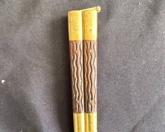 Vintage Filipino Balisong 6.2" Wood Handle Brass Bolsters