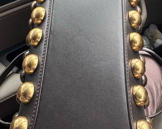 Marc By Marc Jacobs Women's Satchel Top Handle Bag Black Studded Leather