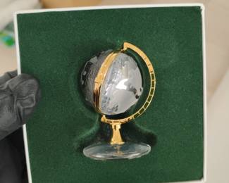 Swarovski Crystal Miniature Globe with Gold-Tone Meridian
