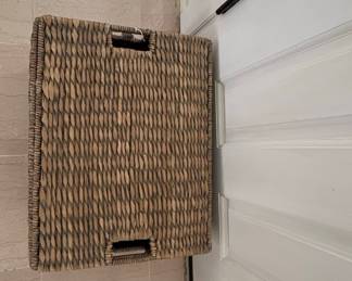 Woven Rectangular Storage Trunk with Lid