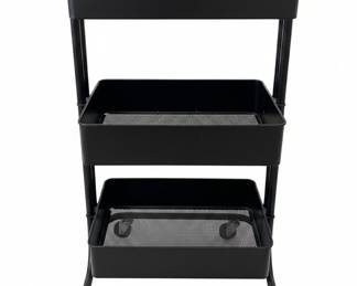 Simply Tidy Lexington Black 3-Tier Metal Rolling Utility Cart