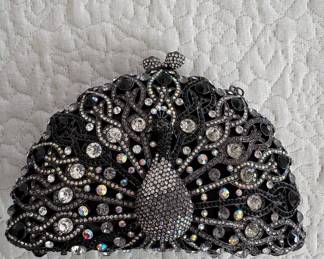 Crystal Peacock Embellished Clutch Evening Bag