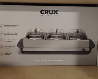CRUX Artisan Series 2.5QT Triple Buffet Server
