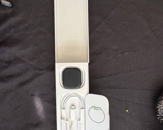 Apple Watch Series 7 charger with Starlight Sport Band