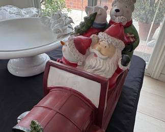 Vintage Christmas Truck with Santa, Snowman, and Polar Bears Figurine