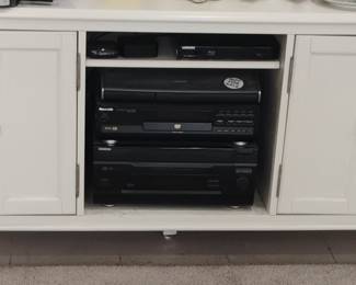 White Media Console with Electronics