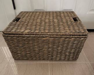 Woven Rectangular Storage Trunk with Lid