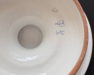 I. Borzone Ceramic Footed Bowl with Rose Embellishments